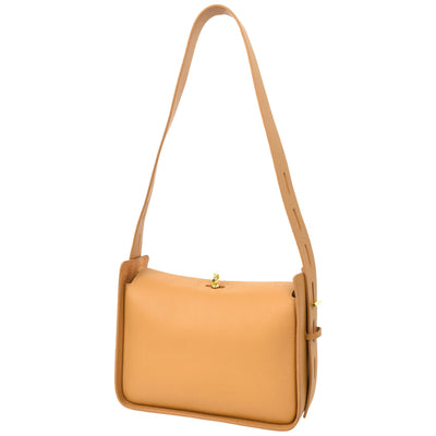 Women's Real Leather Classic Shoulder Bag Penelope Tan ( Min Order From 10/Pcs )