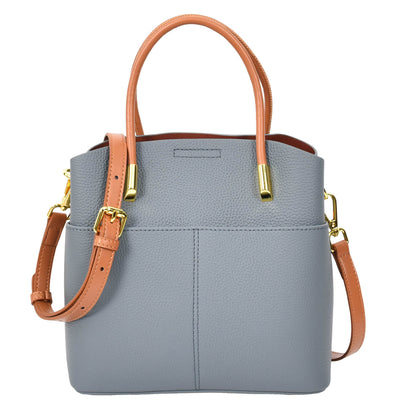 Women's Leather Top Handle Bag Ella Sky Blue ( Min Order From 10/Pcs )