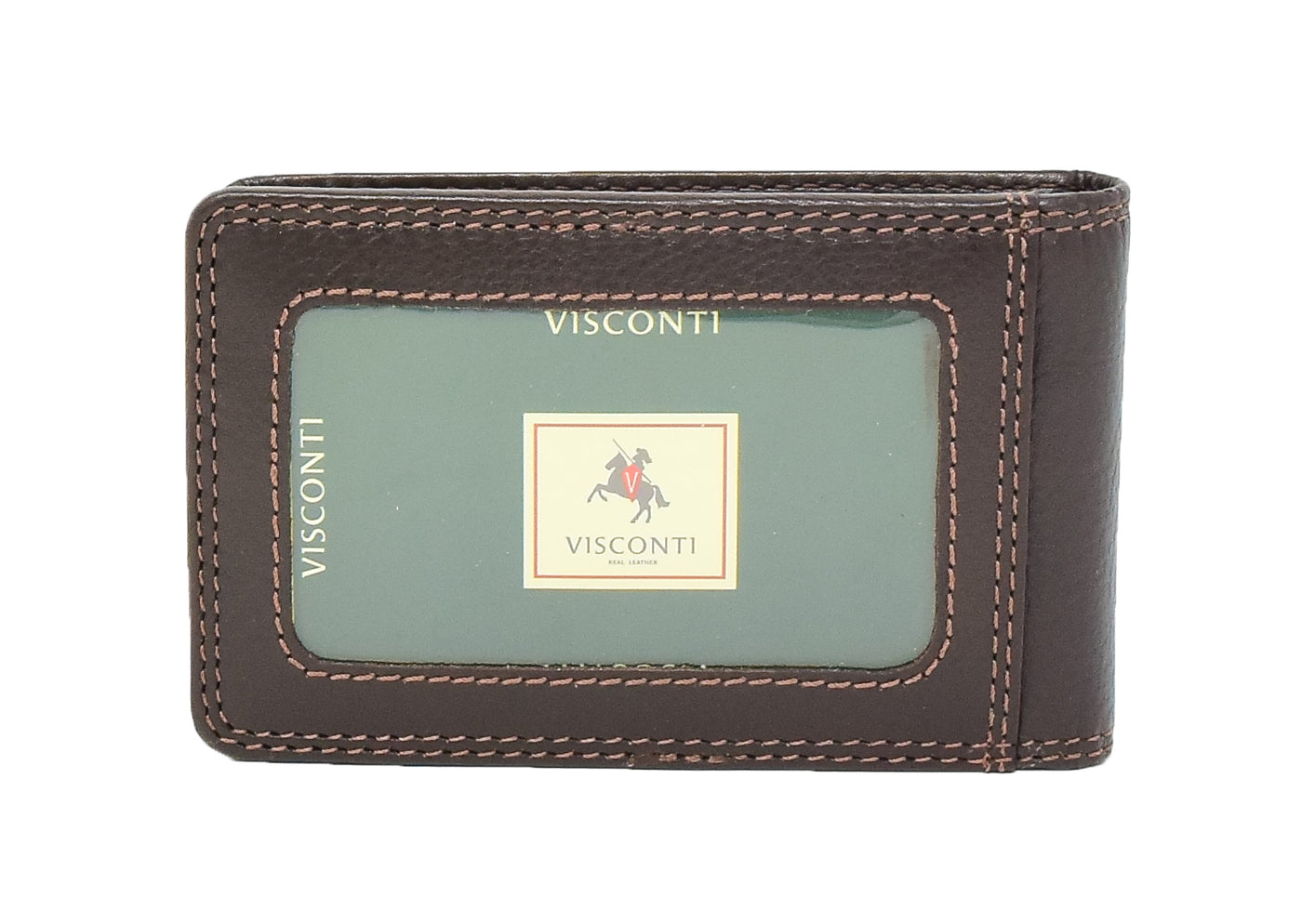Slim Fold Leather Card Wallet Madrid Brown ( Min Order From 20/Pcs )