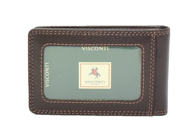 Slim Fold Leather Card Wallet Madrid Brown ( Min Order From 20/Pcs )