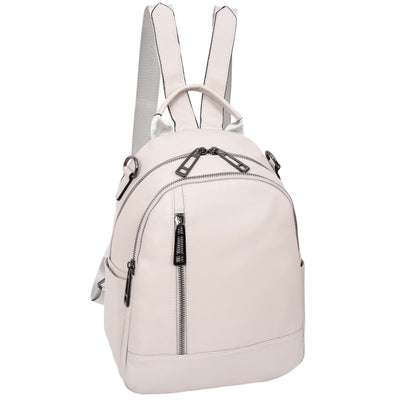 Women's Real Leather Casual Backpack Victoria Off White( Min Order From 10/Pcs )