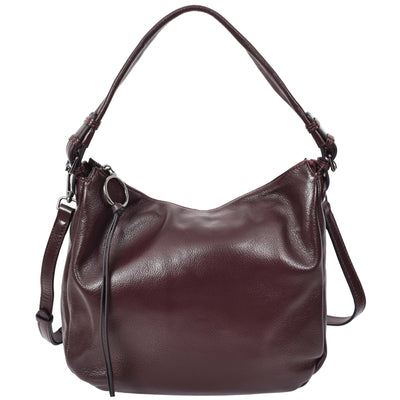 Women's Real Leather Hobo Style Handbag Diana PURPLE ( Min Order From 10/Pcs )
