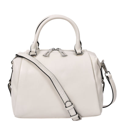 Women's Leather Small Barrel Shape Handbag Luna Gray ( Min Order From 10/Pcs )