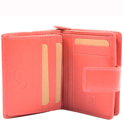 Women's Purse Real Soft Premium Leather Bi Fold HOL1132 ROSE  (Min Order From 20Pcs)