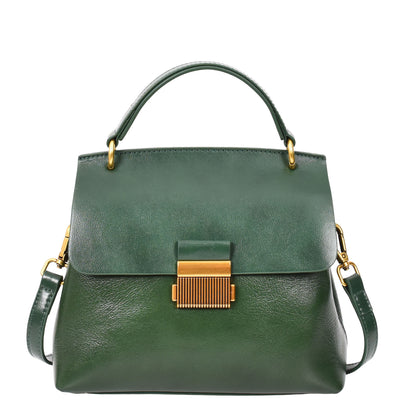 Womens Real Leather Small Handbag Gabriella Green (Min Order From 10Pcs)