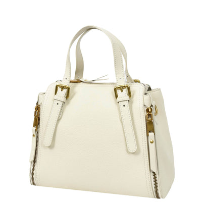 Womens Real Leather Handbag Small Size Top-Handle Style Juniper White (Min Order From 10Pcs)