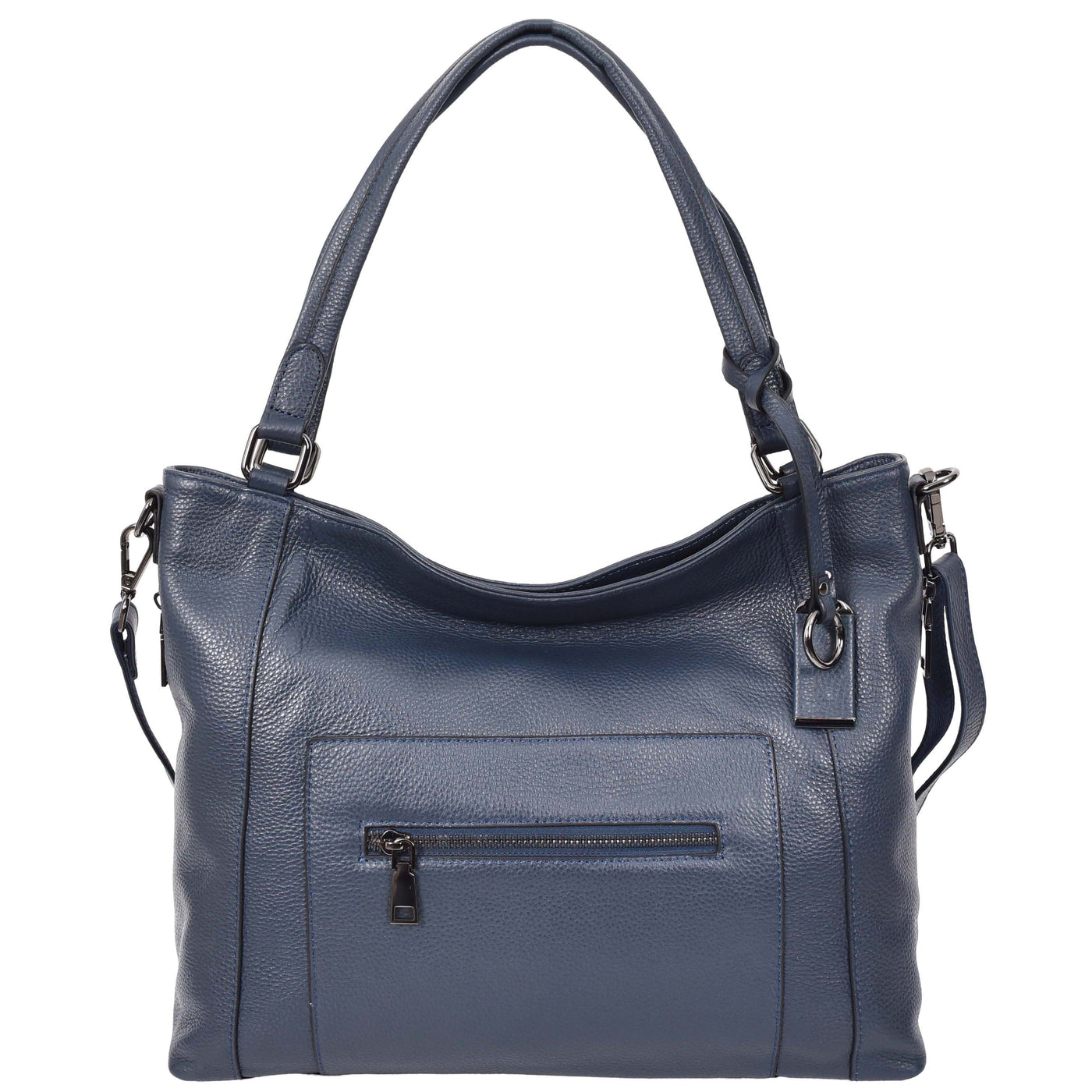 Women's Leather Tote Shoulder Handbag Evelyn Blue  ( Min Order From 10/Pcs )
