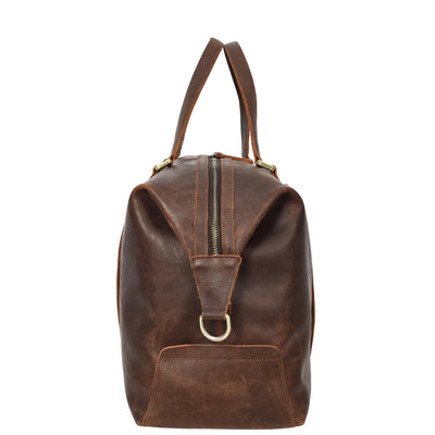 Leather Holdall Weekend Bag Aspen Brown ( Min Order From 10/Pcs )