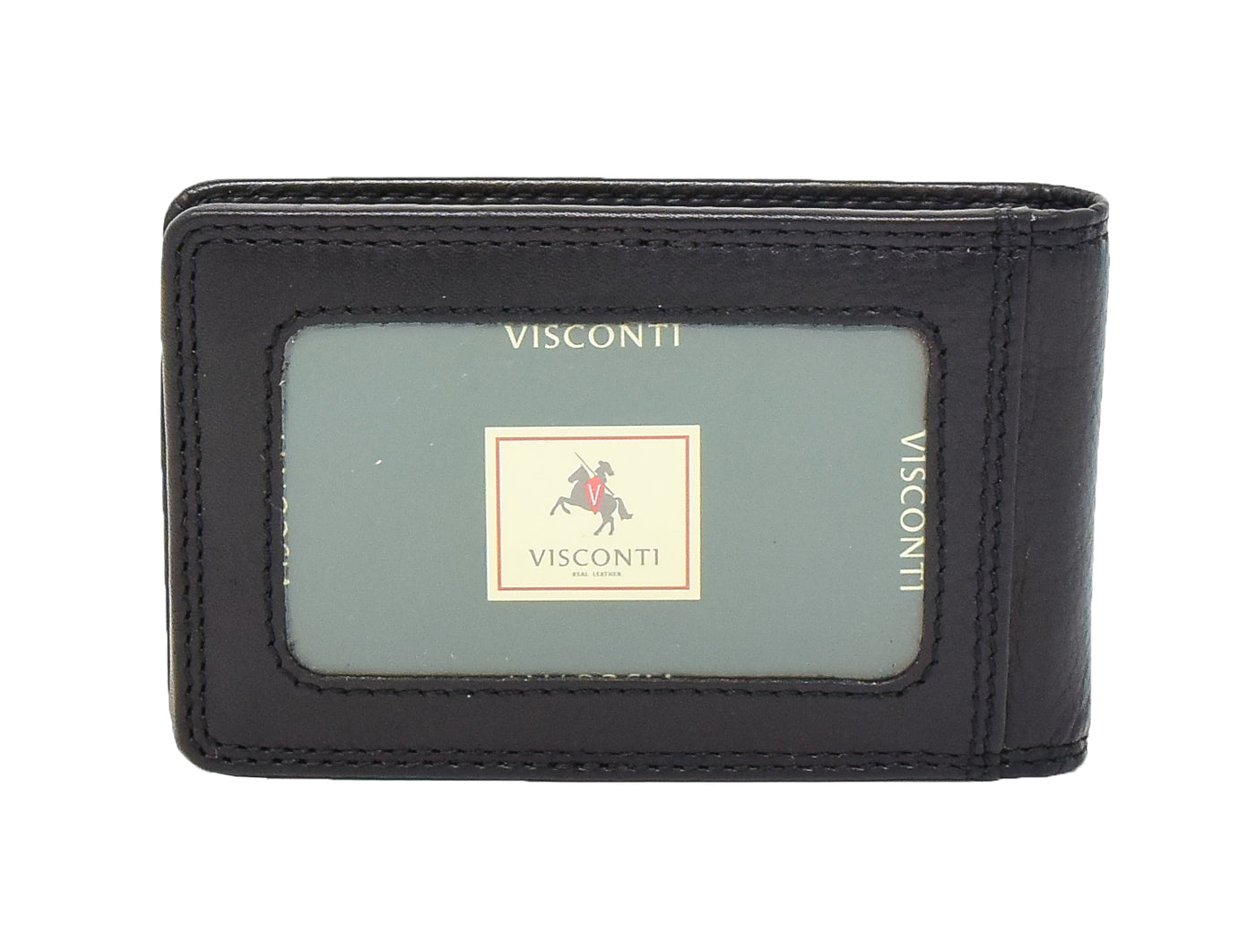 Slim Fold Leather Card Wallet Madrid Black