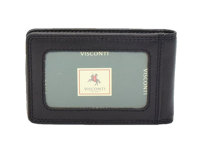 Slim Fold Leather Card Wallet Madrid Black