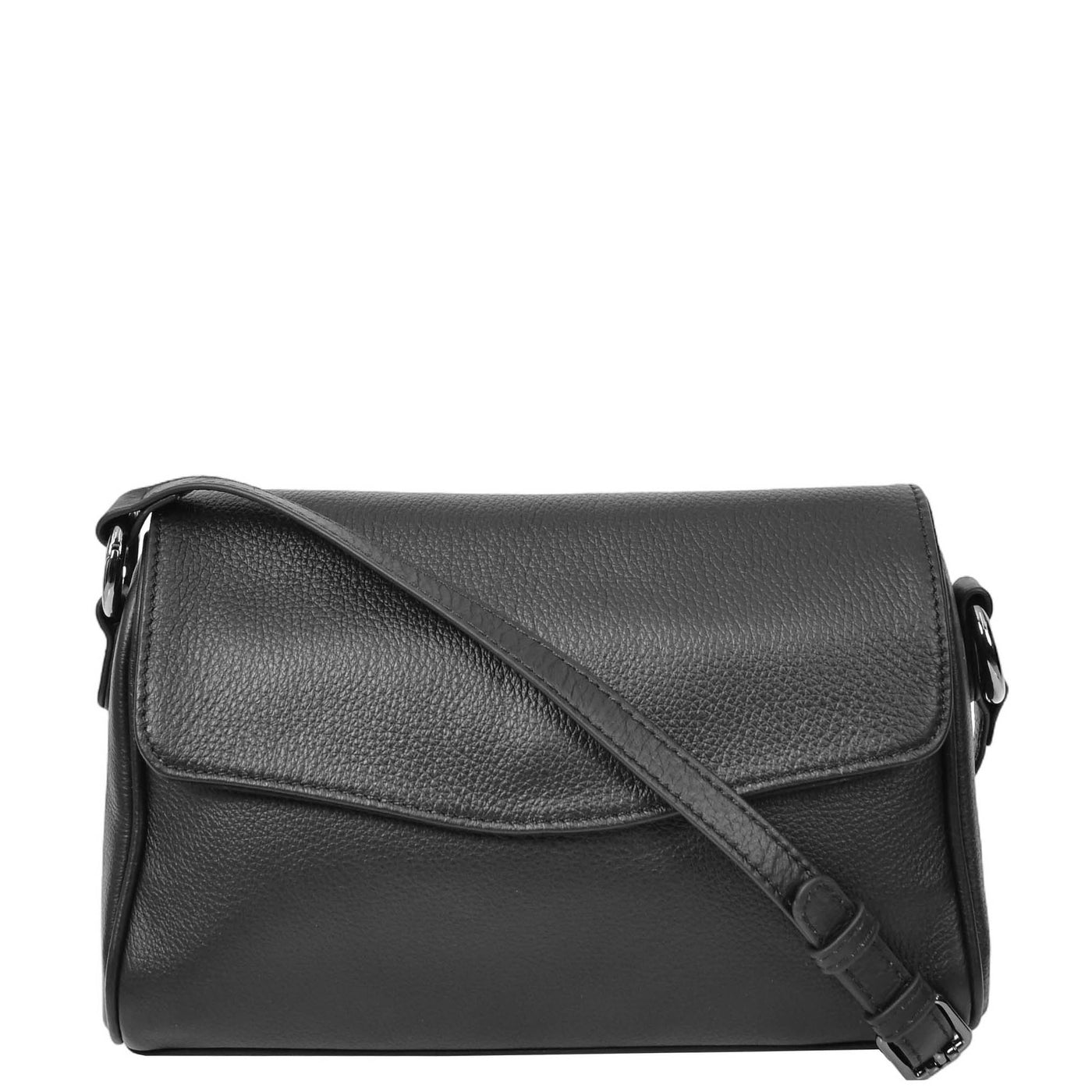 Womens Real Leather Cross Body Bag Small Organiser Classic Style Colette Black (Min Order From 10Pcs)