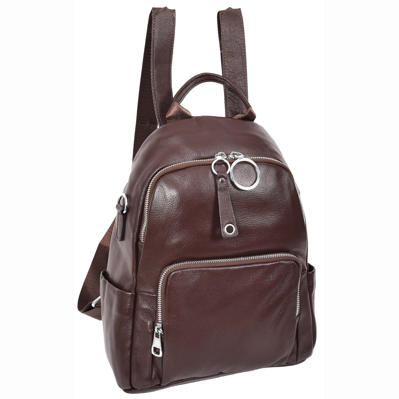 Women's Real Leather Casual Backpack Eliza Coffee( Min Order From 10/Pcs )