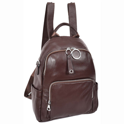 Women's Real Leather Casual Backpack Eliza Coffee( Min Order From 10/Pcs )