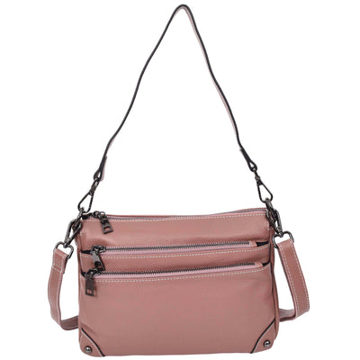 Women's Leather 2-in-1 Cross Body Shoulder Bag Olivia Rose ( Min Order From 10/Pcs )