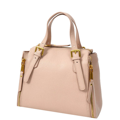 Womens Real Leather Handbag Small Size Top-Handle Style Juniper Pink (Min Order From 10Pcs)