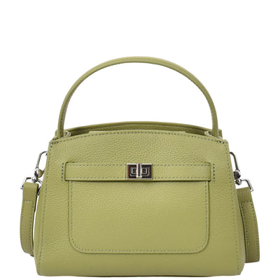 Women's Leather Top Handle Small Bag Lydia  Olive  ( Min Order From 10/Pcs )