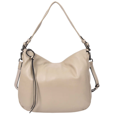 Women's Real Leather Hobo Style Handbag Diana Taupe ( Min Order From 10/Pcs )