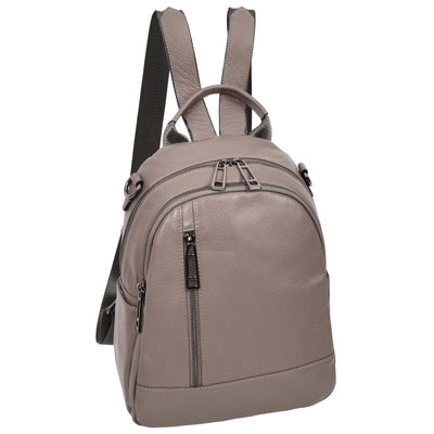 Women's Real Leather Casual Backpack Victoria Grey ( Min Order From 10/Pcs )