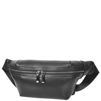 Real Leather Bum Bag Brighton Black (Min Order From 10Pcs)