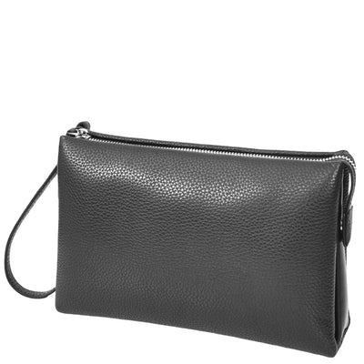 Real Leather Lockable Wrist Bag Thames Black ( Min Order From 10/Pcs )