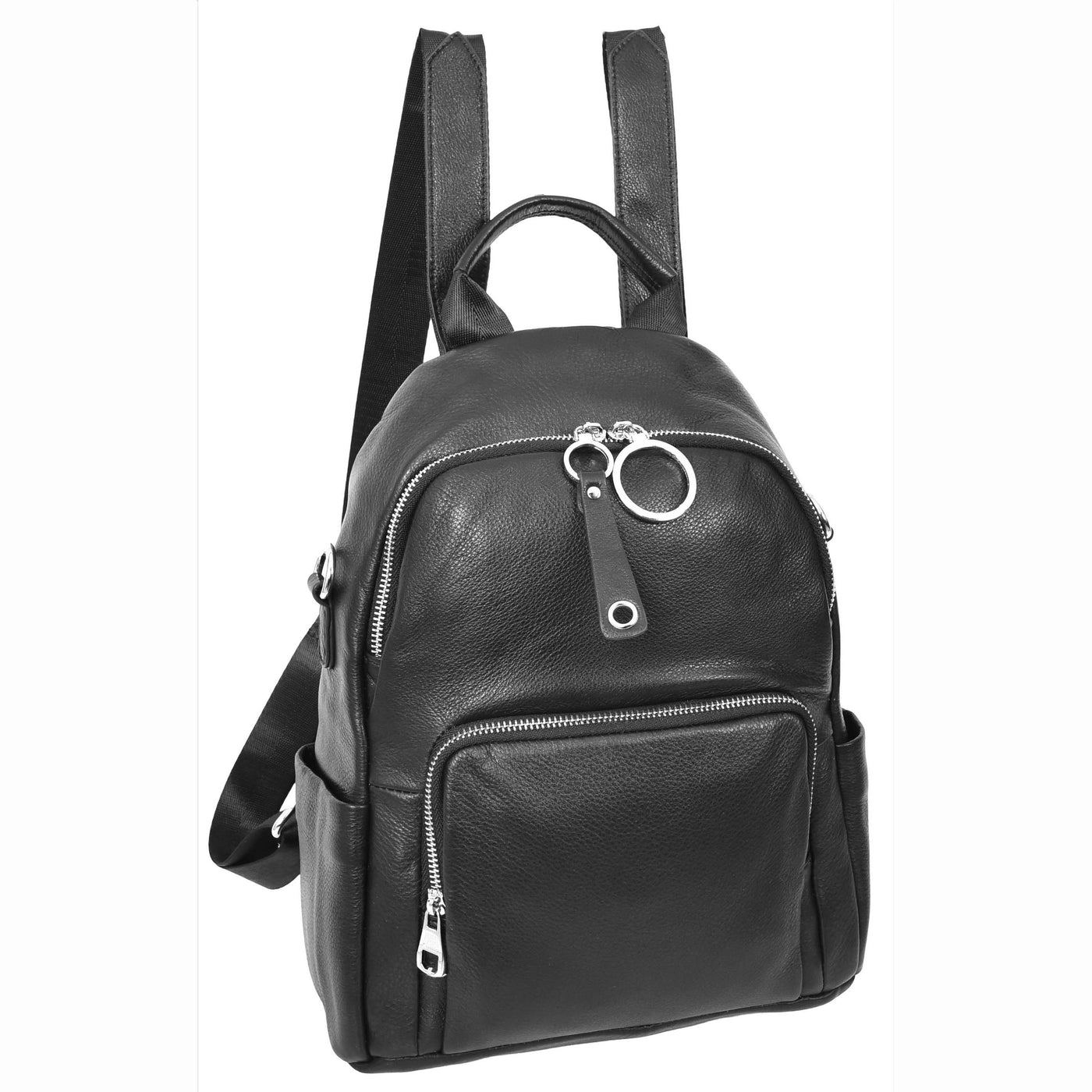 Women's Real Leather Casual Backpack Eliza Black ( Min Order From 10/Pcs )