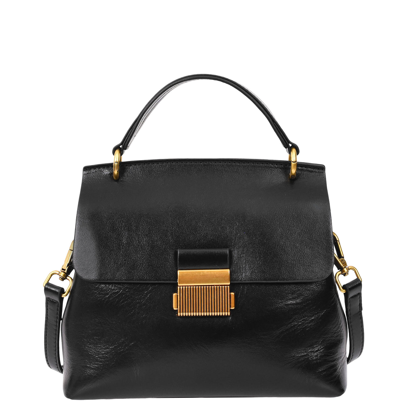 Womens Real Leather Small Handbag Gabriella Black (Min Order From 10Pcs)