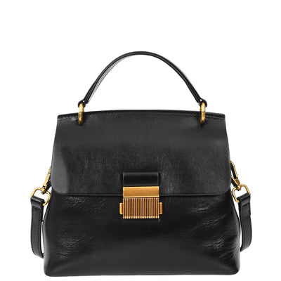 Womens Real Leather Small Handbag Gabriella Black (Min Order From 10Pcs)