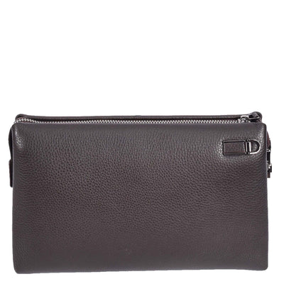 Real Leather Lockable Wrist Bag Thames Brown ( Min Order From 10/Pcs )