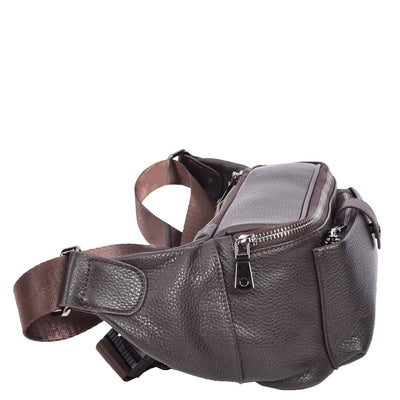 Real Leather Bum Bag Milan Brown (Min Order From 10Pcs)