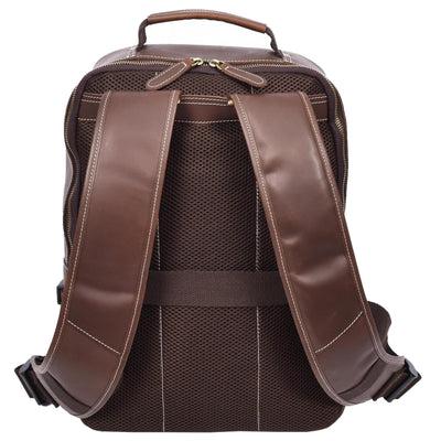 Mens Real Leather Backpack Large Size Laptop Travel Rucksack Cliff BROWN HUNTER ( Min Order From 10/Pcs )