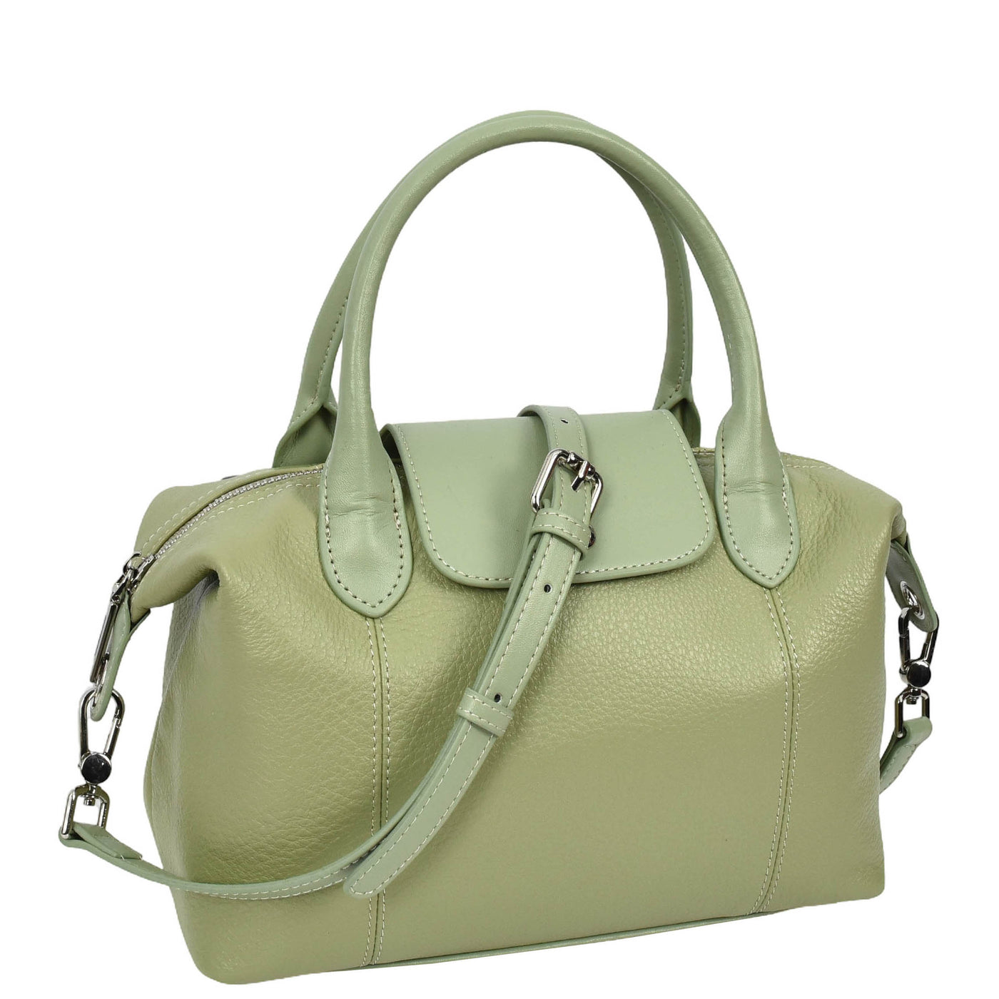 Women's Real Leather Handbag Small Top-Handle Tote Style Quinn Mint Green (Min Order From 10Pcs)
