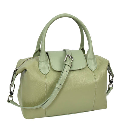 Women's Real Leather Handbag Small Top-Handle Tote Style Quinn Mint Green (Min Order From 10Pcs)