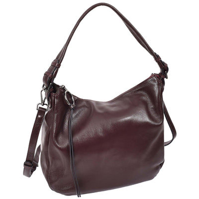 Women's Real Leather Hobo Style Handbag Diana PURPLE ( Min Order From 10/Pcs )