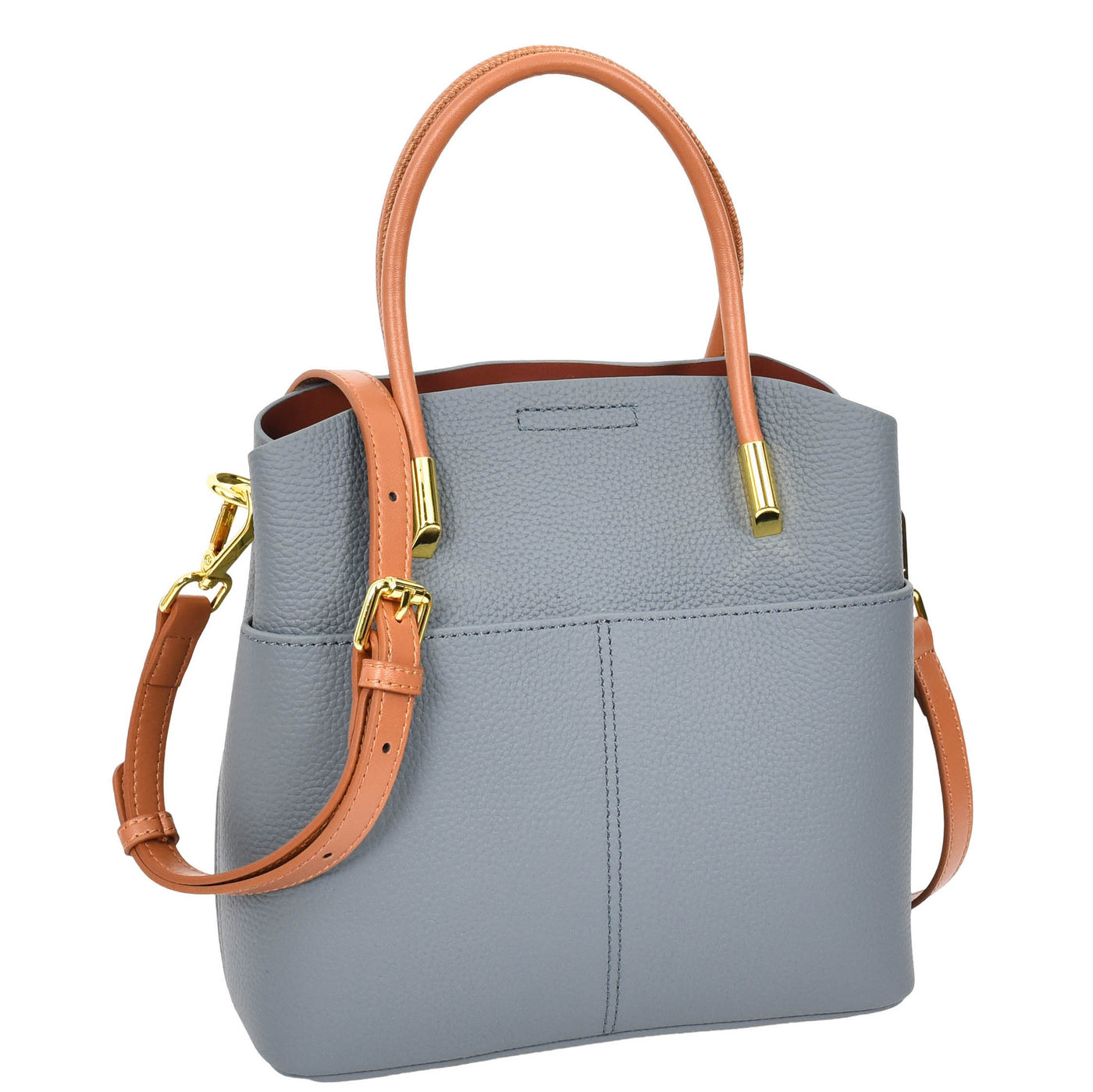 Women's Leather Top Handle Bag Ella Sky Blue ( Min Order From 10/Pcs )