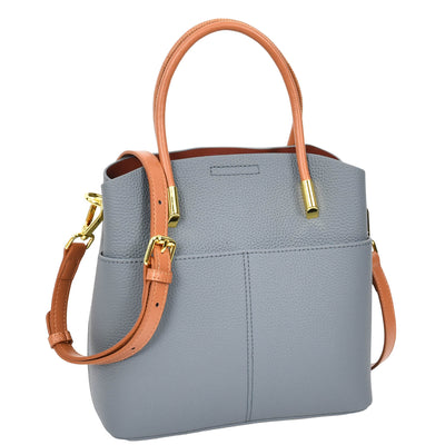 Women's Leather Top Handle Bag Ella Sky Blue ( Min Order From 10/Pcs )