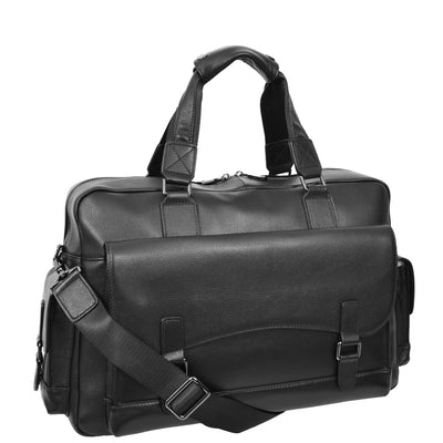 Leather Holdall Mid Size Weekend Bag Kensington Black (Min Order From 10Pcs)