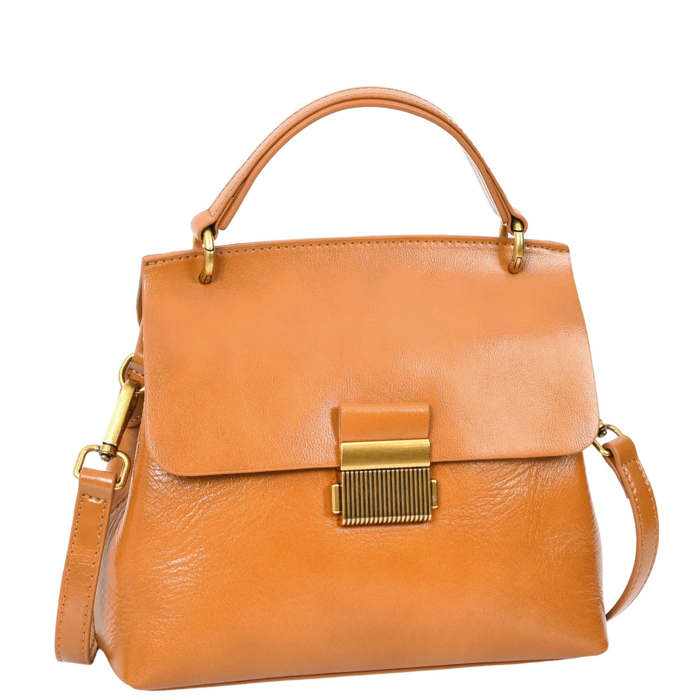 Womens Real Leather Small Handbag Gabriella Tan (Min Order From 10Pcs)