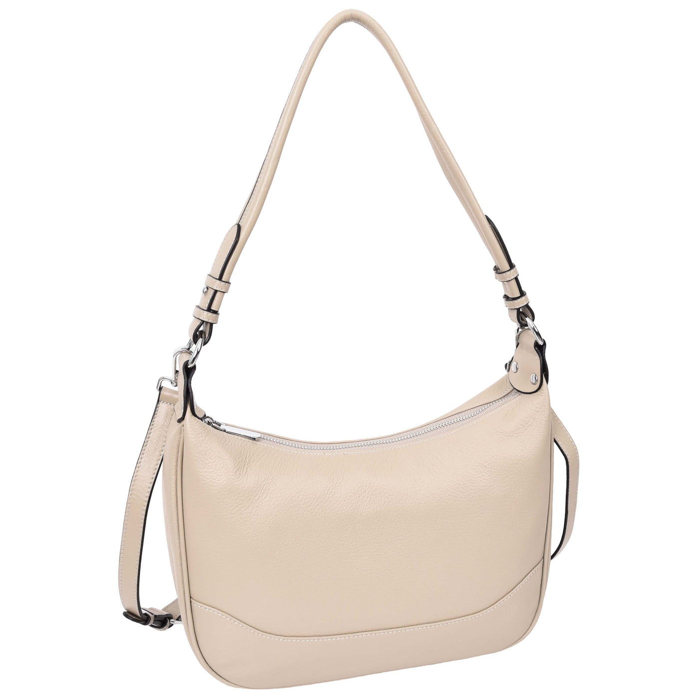 Women's Leather Hobo Style Shoulder Bag Daphne Taupe ( Min Order From 10/Pcs )