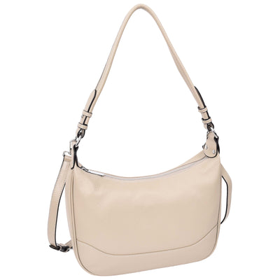 Women's Leather Hobo Style Shoulder Bag Daphne Taupe ( Min Order From 10/Pcs )