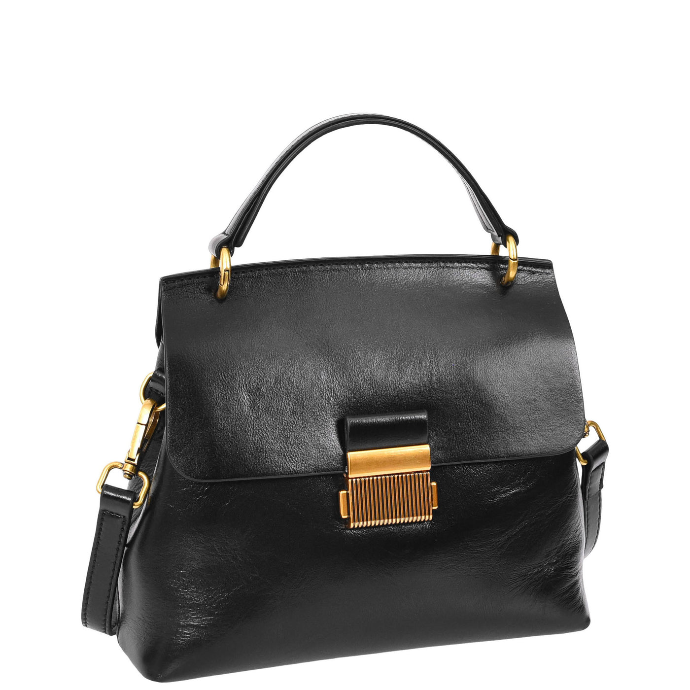 Womens Real Leather Small Handbag Gabriella Black (Min Order From 10Pcs)