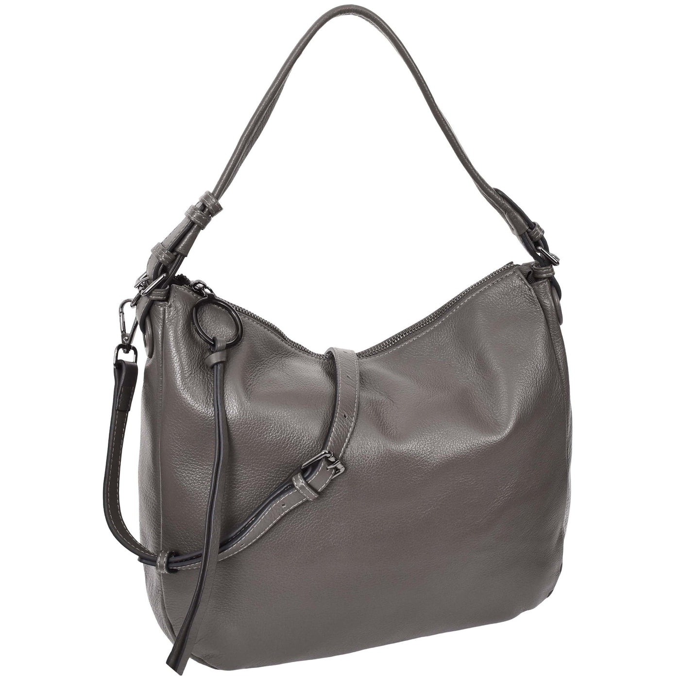 Women's Real Leather Hobo Style Handbag Diana Grey ( Min Order From 10/Pcs )