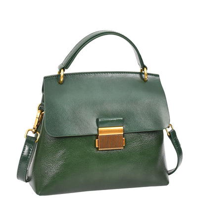 Womens Real Leather Small Handbag Gabriella Green (Min Order From 10Pcs)