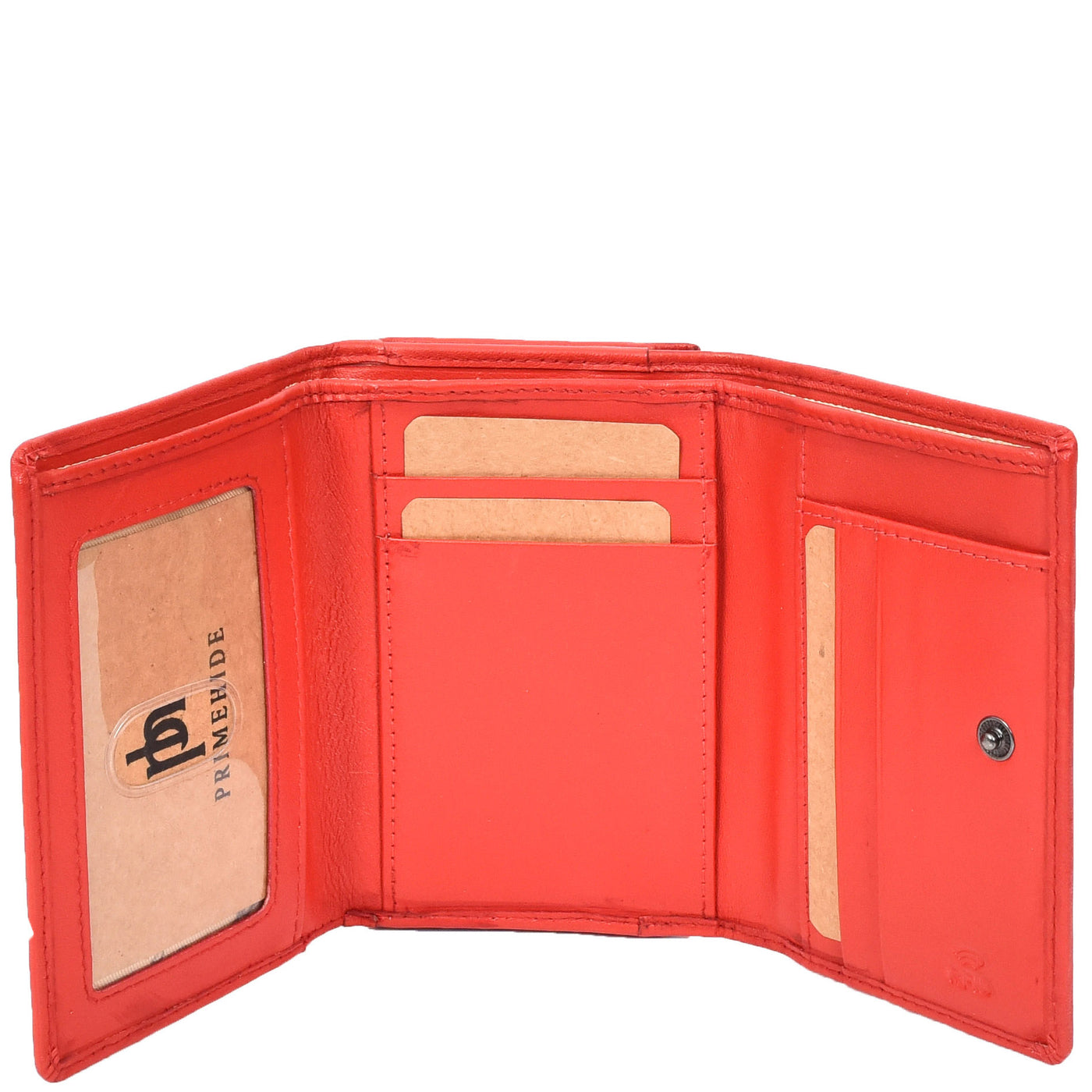 Women's Leather Trifold Metal Frame Purse Small Ravenna Red (Min Order From 20Pcs)