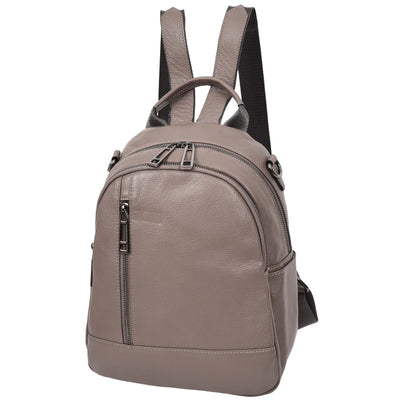 Women's Real Leather Casual Backpack Victoria Grey ( Min Order From 10/Pcs )