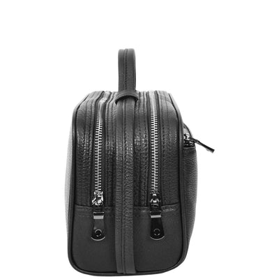 Real Leather Toiletry Wash Bag Alexander Black ( Min Order From 10/Pcs )