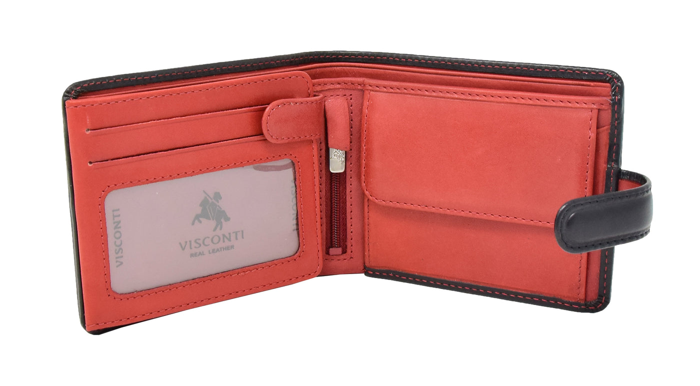 Mens Premium Leather Two Tone Wallet Hobart Black ( Min Order From 20/Pcs }