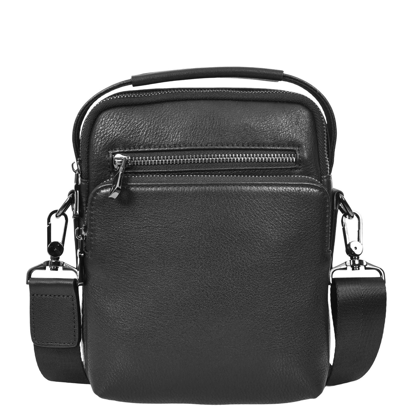 Mens Leather Small Cross Body Bag Lincoln Black ( Min Order From 10/Pce )