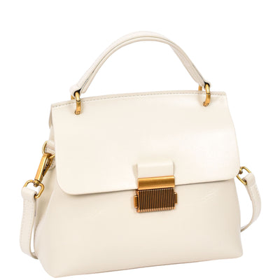 Womens Real Leather Small Handbag Gabriella White (Min Order From 10Pcs)