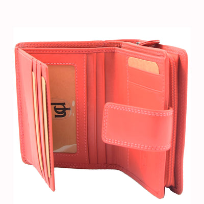 Women's Purse Real Soft Premium Leather Bi Fold HOL1132 ROSE  (Min Order From 20Pcs)