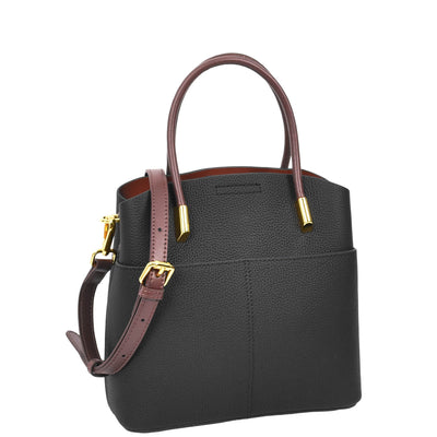 Women's Leather Top Handle Bag Ella Black (Min Order From 10Pcs)